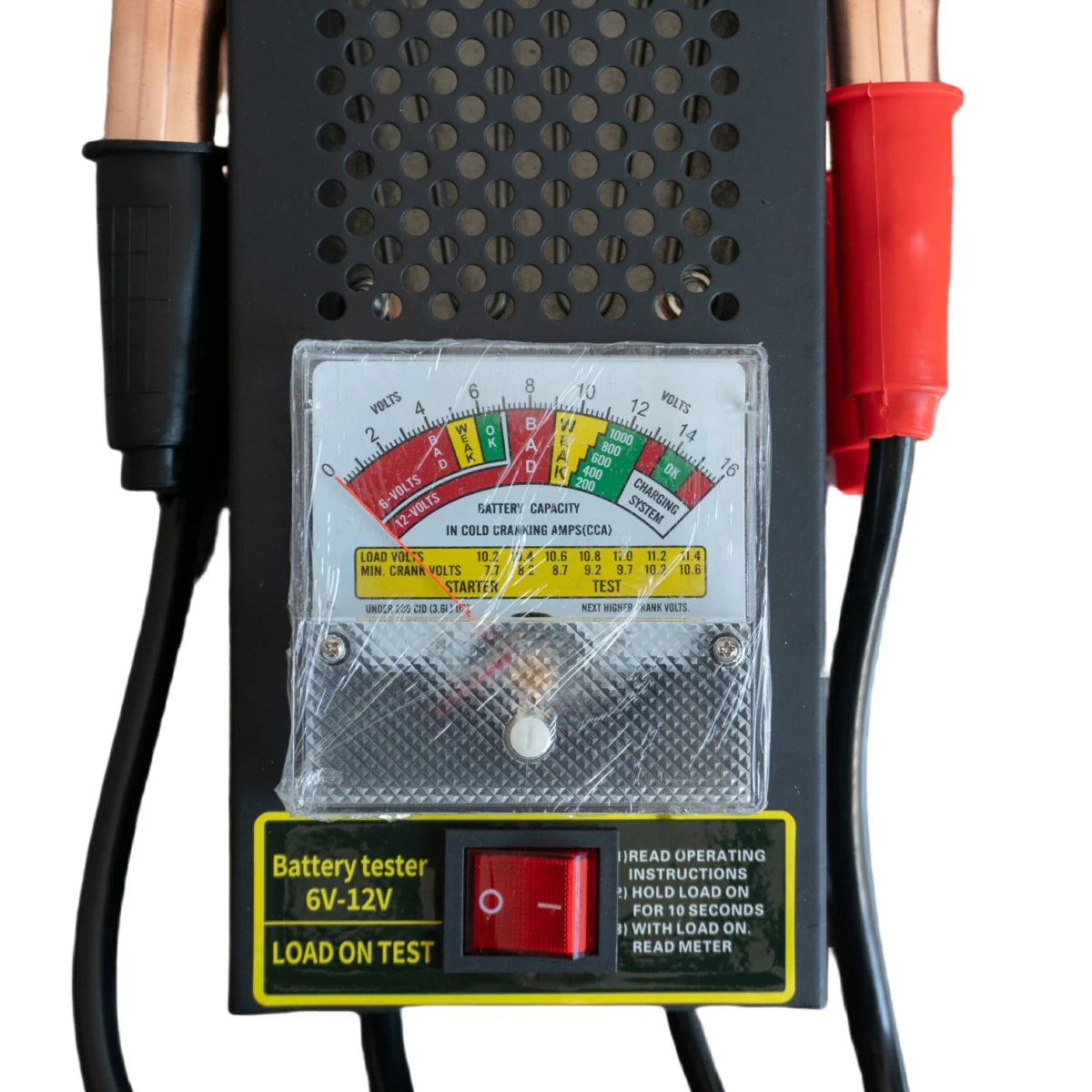 100A Analog Car Battery Load Tester for 6V/12V Lead-Acid Batteries with CCA Dial & Carry Handle - Platrex
