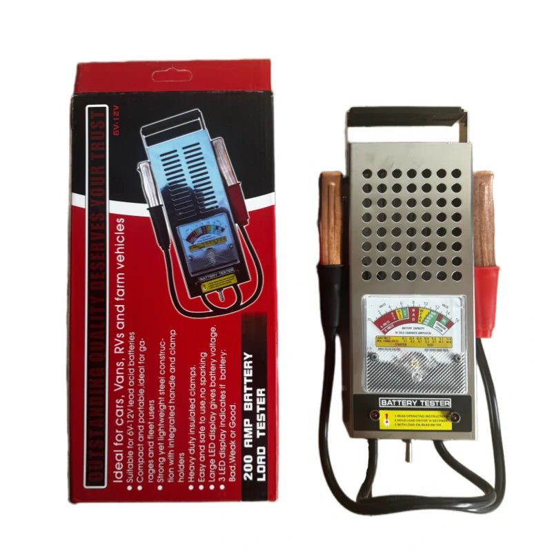 200A Handheld Analog Battery Load Tester | 6V 12V Battery Tester with CCA Chart - Platrex