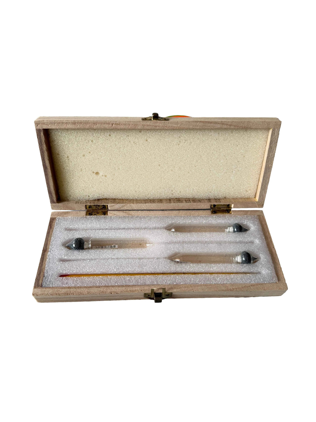 Alcohol Hydrometer Set 0-100% | 3-Piece with Wooden Box