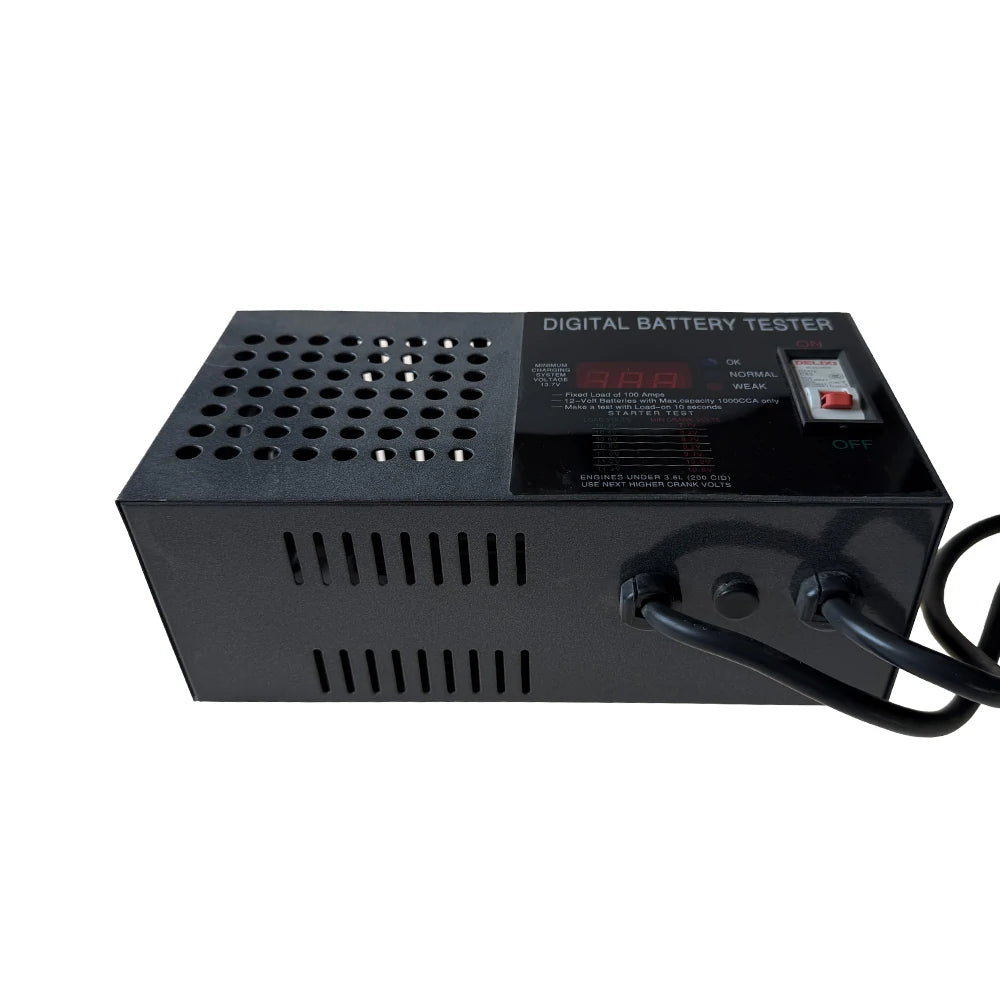 Battery Load Tester angled view showing honeycomb top ventilation panel