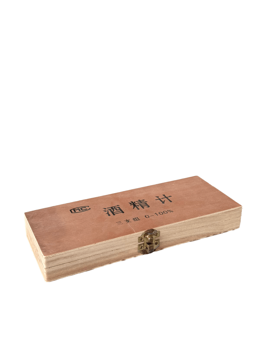 Alcohol Hydrometer Set 0-100% | 3-Piece with Wooden Box - Platrex